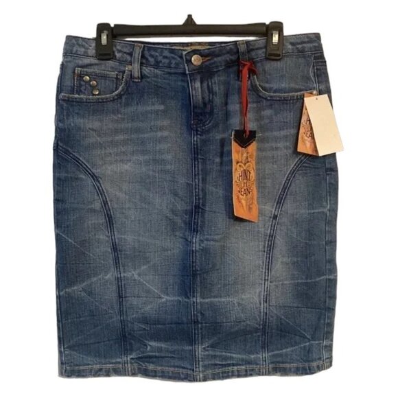 Hint Dresses & Skirts - Hint Embellished Denim Skirt NWT size 9